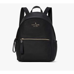 Kate Spade Chelsea Medium Backpack NWT Black gold tone accents adjustable strap